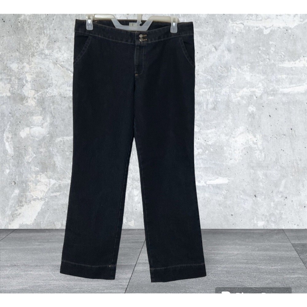 IC Ilusion Casual In & Out Straight Leg Jeans Women's 15 Blue Mid Rise 2-Button